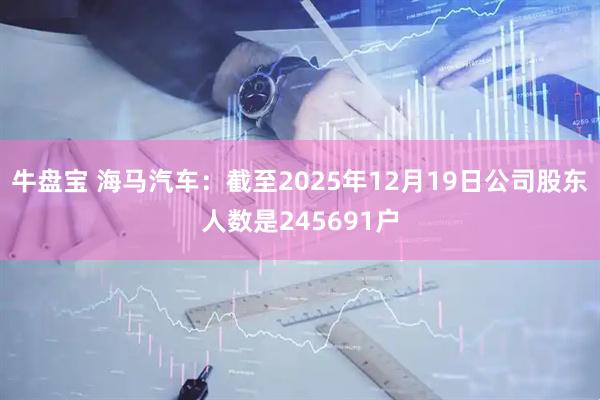 牛盘宝 海马汽车：截至2025年12月19日公司股东人数是245691户
